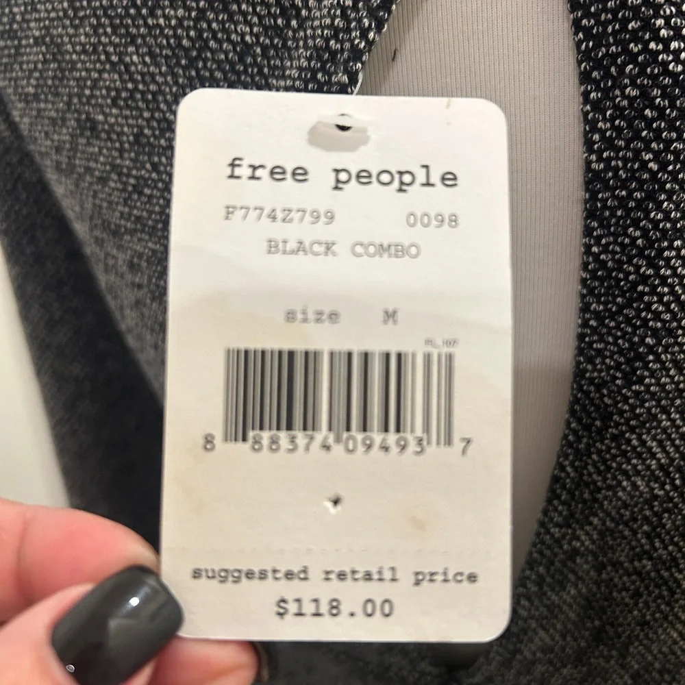Free People Charcoal Long Sleeve Dress